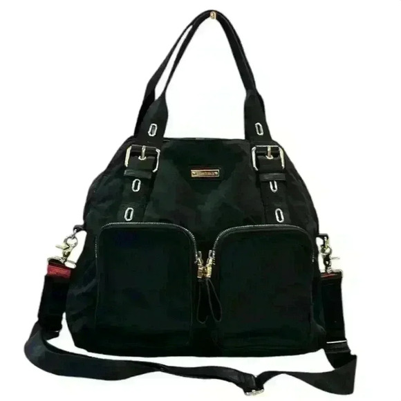 Storksak London Black Alexa Premium Shoulder Nylon Baby Bag Handbag Purse EUC - Picture 1 of 8